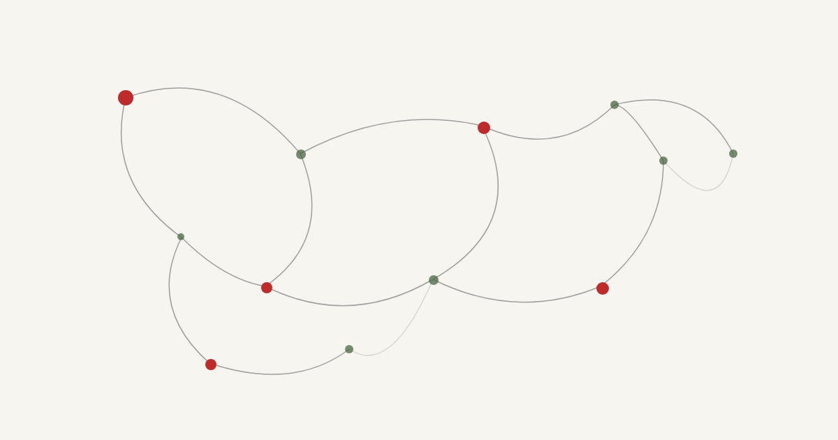 An organic web of connected dots and lines